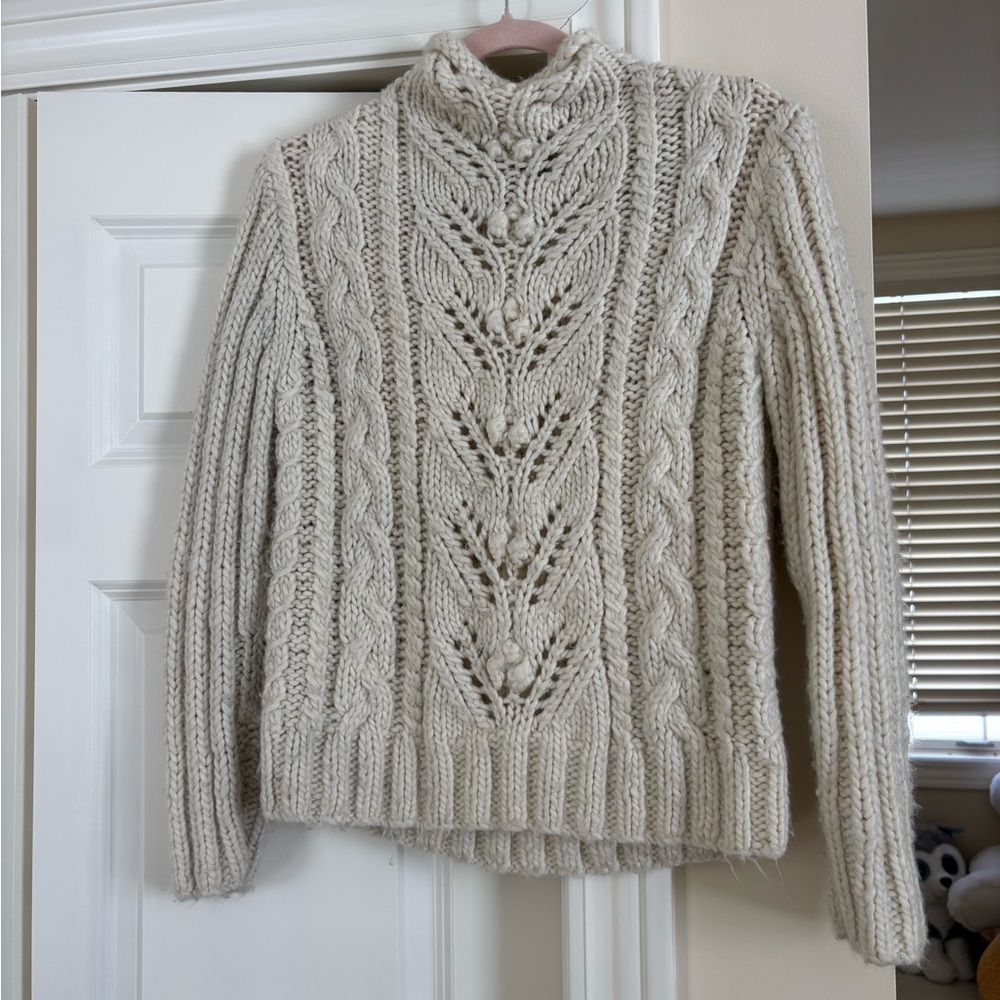 Cozy Cream Cable Knit Turtleneck Sweater